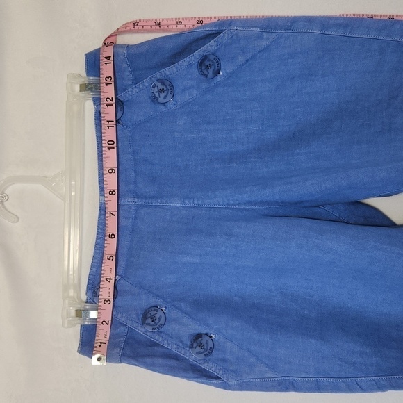 Escales Paris Women EU36/US6 100% Linen Sailor Button Front Back Pocket Shorts - Picture 11 of 16
